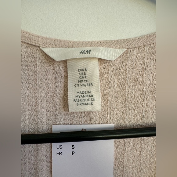 Cream Ribbed Button Mini Dress - Picture 4 of 4